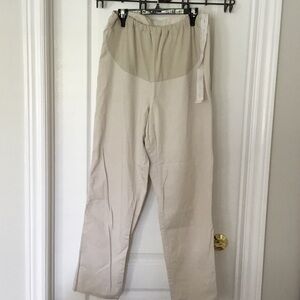 Maternity Light Beige Women's Pull-On Straight Leg Pants